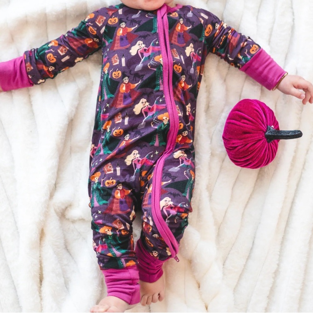 2pk Hocus Pocus Bamboo Convertible Footie PJs